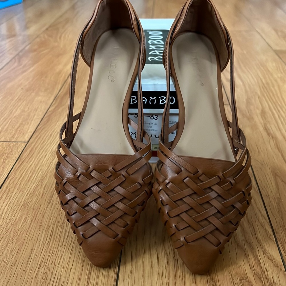 BAMBOO Huarache Woven Pointed Toe Flats